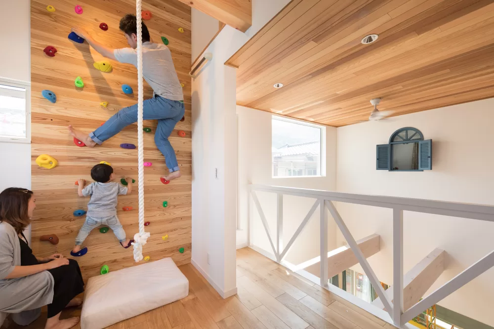ボルダリングを楽しめる家